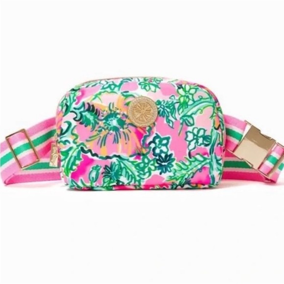 Lilly Pulitzer Runaround Belt Bag Soleil Pink Perfect Poppy - Picture 5 of 5